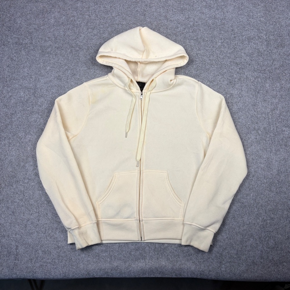 Premium Collection RP Mens XL Full Zip Hoodie Cream Off White Fleece Sweatshirt
